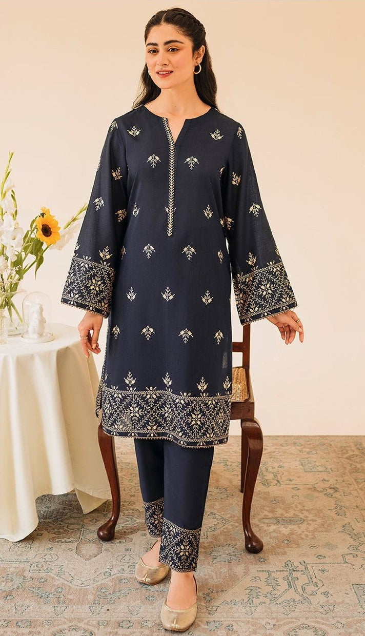 AZURE | DHANAK 3 PIECE FULL HEAVY EMB SUIT FOR WINTER 2024-2025