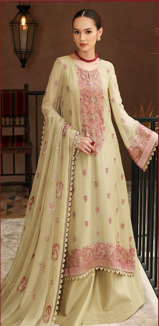 BAREEZE | LAWN 3 PIECE FULL HEAVY EMB UNSTICHED SUIT FOR SUMMER 2025