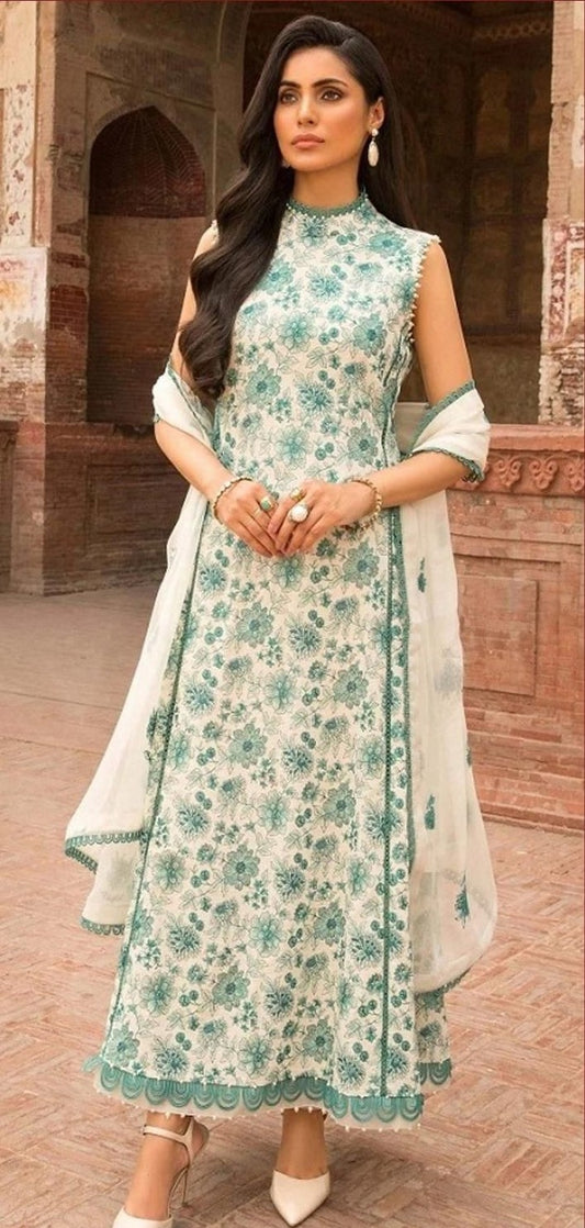 BAREEZE | LAWN 3 PIECE FULL HEAVY EMB UNSTICHED SUIT FOR SUMMER 2025