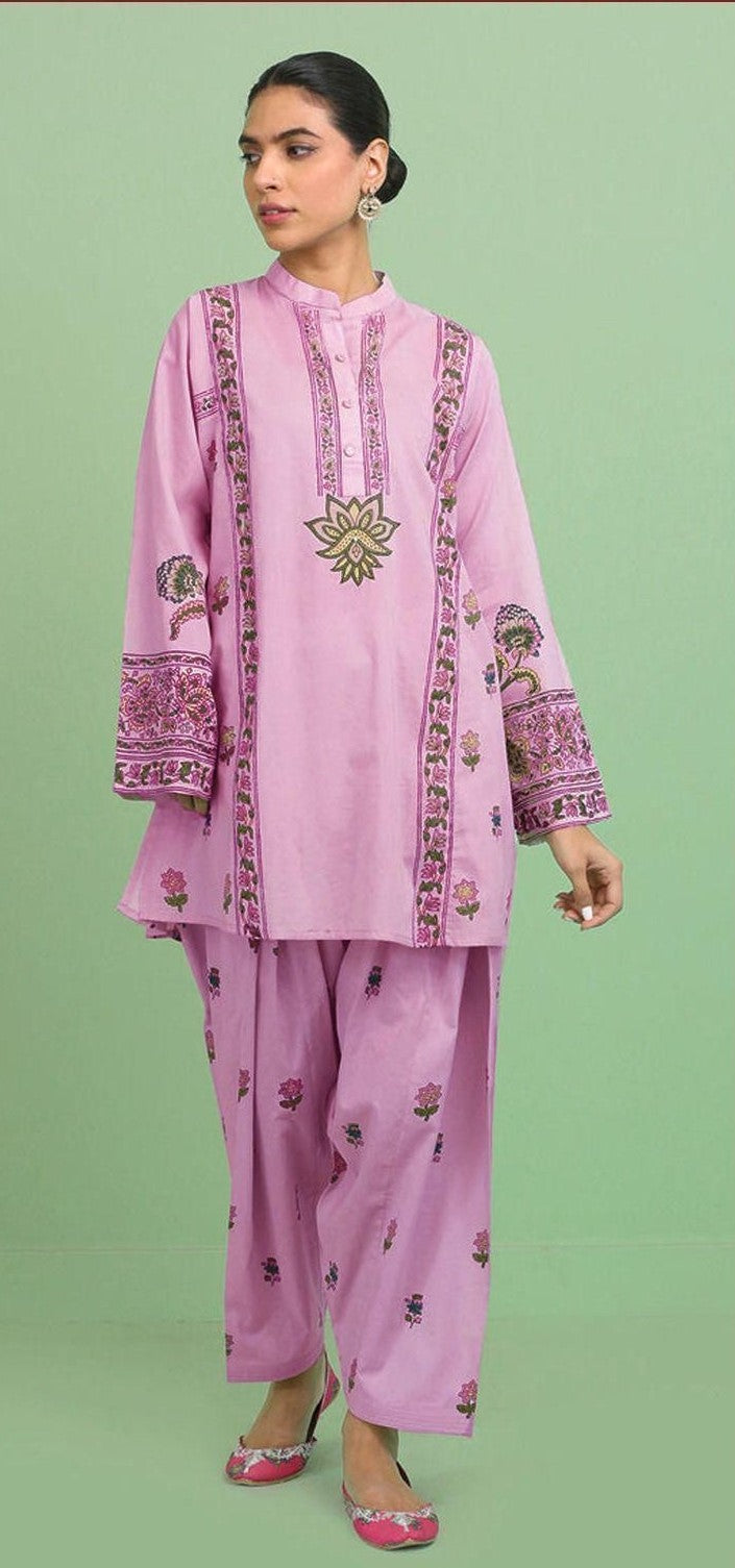 ETHNIC | LAWN 2 PIECE FULL EMB UNSTICHED SUIT FOR SUMMER 2025