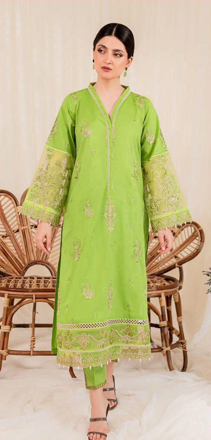 LIMELIGHT | LAWN 2 PIECE FULL EMB UNSTICHED SUIT FOR SUMMER 2025