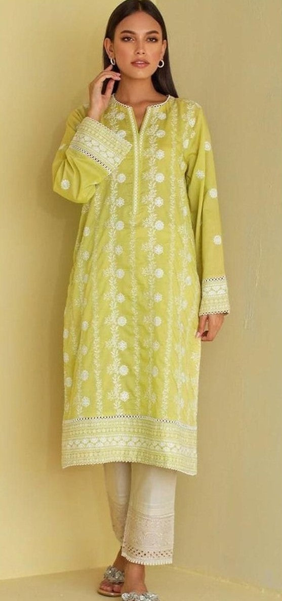 ETHNIC | LAWN 2 PIECE FULL EMB UNSTICHED SUIT FOR SUMMER 2025