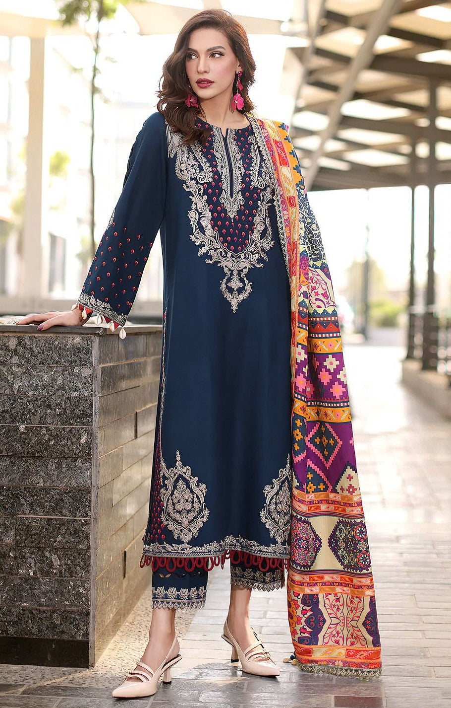 CHARIZMA | LAWN 3 PIECE UNSTICHED FULL HEAVY EMB SUIT FOR SUMMER 2025