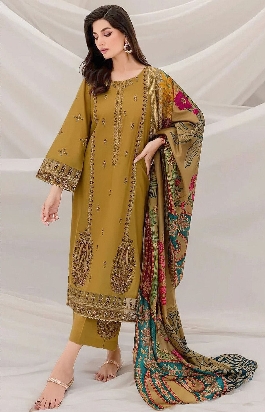 SAPPHIRE | LAWN 3 PIECE UNSTICHED FULL HEAVY EMB SUIT FOR SUMMER 2025