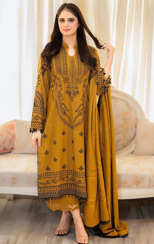 NAKOOSH | LAWN 3 PIECE UNSTICHED FULL HEAVY EMB SUIT FOR SUMMER 2025