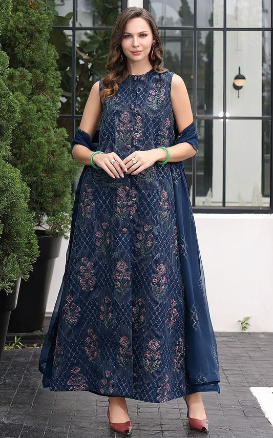 BAREEZE | LAWN 3 PIECE UNSTICHED FULL HEAVY EMB SUIT FOR SUMMER 2025