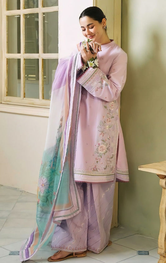 ZARA SHAHJAHAN | LAWN 3 PIECE UNSTICHED FULL HEAVY EMB SUIT FOR SUMMER 2025