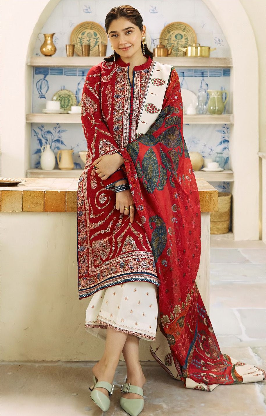 ZARA SHAHJAHAN | LAWN 3 PIECE UNSTICHED FULL HEAVY EMB SUIT FOR SUMMER 2025