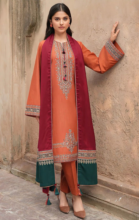 JAZMIN | LAWN 3 PIECE UNSTICHED FULL HEAVY EMB SUIT FOR SUMMER 2025