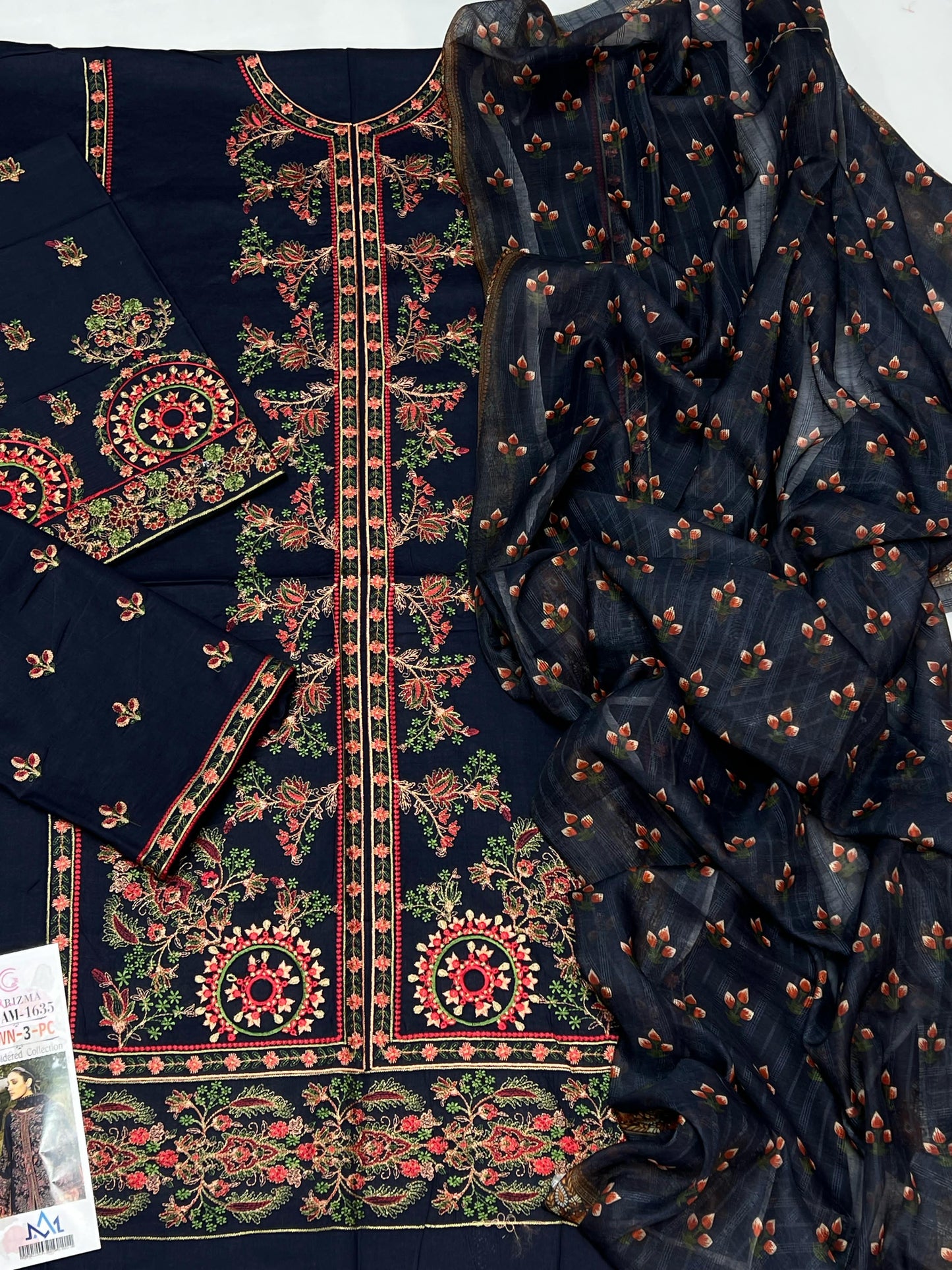 CHARIZMA | LAWN 3 PIECE UNSTICHED FULL HEAVY EMB SUIT FOR SUMMER 2025