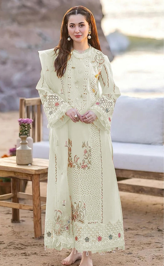 QALAMAKR | LAWN 3 PIECE UNSTICHED FULL HEAVY EMB SUIT FOR SUMMER 2025