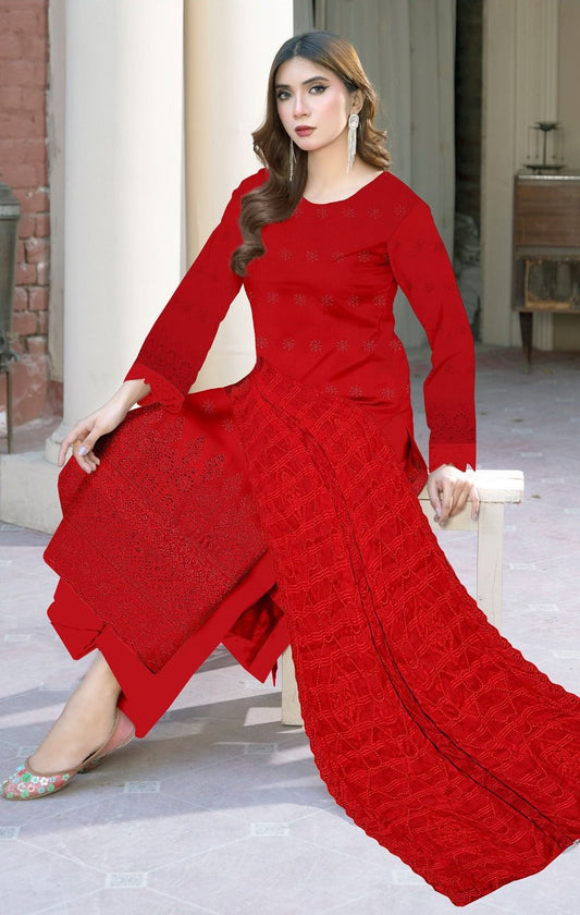 ZARQASH | LAWN 3 PIECE UNSTICHED FULL HEAVY EMB SUIT FOR SUMMER 2025