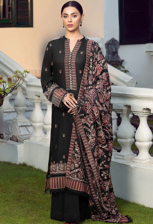 BAREEZE | DHANAK 3 PIECE UNSTICHED FULL HEAVY EMB SUIT WITH HEAVY EMB SHAWL FOR WINTER 2025-26