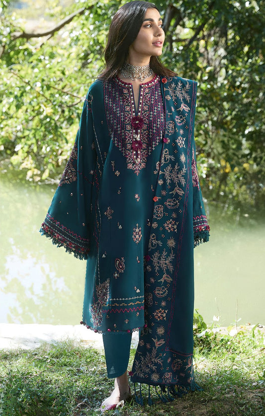 ZAHA | LAWN 3 PIECE UNSTICHED FULL HEAVY EMB SUIT WITH CUTWORK READY TO WEAR DUBATA FOR SUMMER 2026