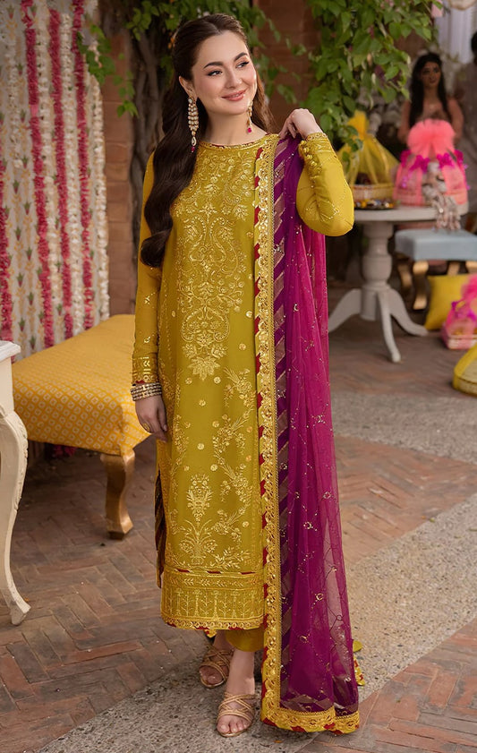 ASIM JOFA | LAWN 3 PIECE UNSTICHED FULL HEAVY EMB SUIT WITH CUTWORK READY TO WEAR DUBATA FOR SUMMER 2026